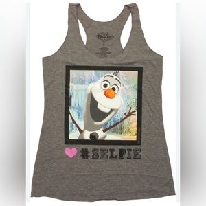 Disney’s Olaf Frozen #selfie scoop neck racerback whimsical resort wear tank SM